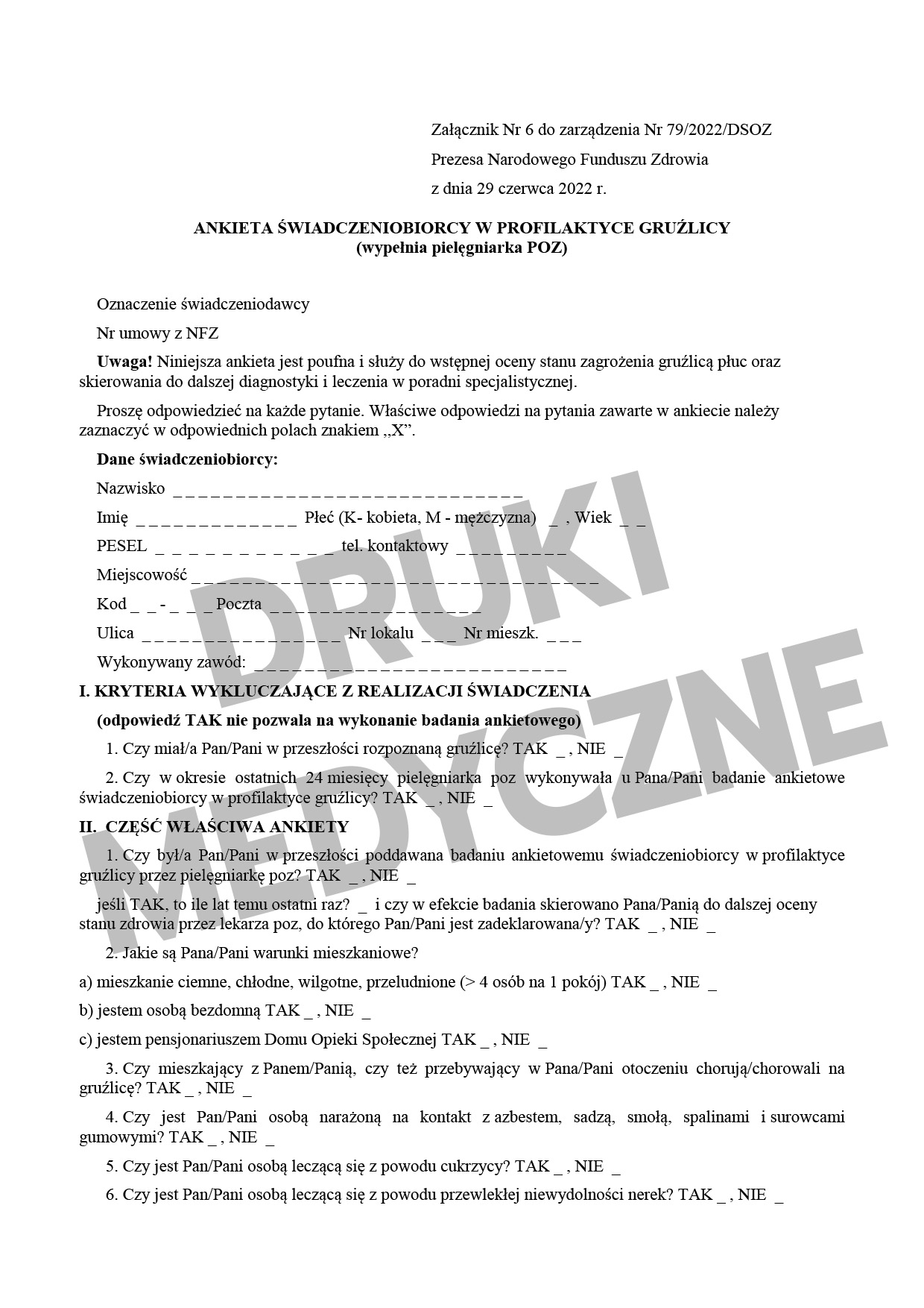 formularz profilaktyka gruźlicy