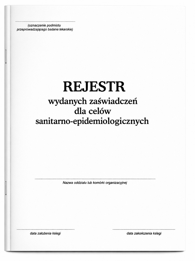 rejestr wydanych zaświadczeń sanitarno epidemiologicznych książka ewidencji