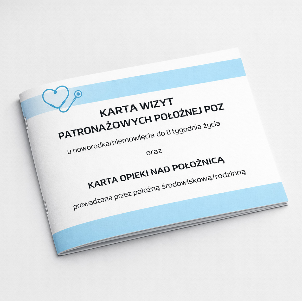 Karta wizyt patronażowych położnej POZ książka A5 pozioma zszywana 28 stron druk medyczny
