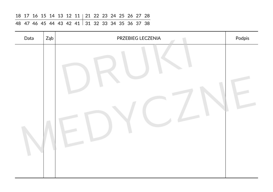 wywiad chorobowy stomatologiczny druk A5